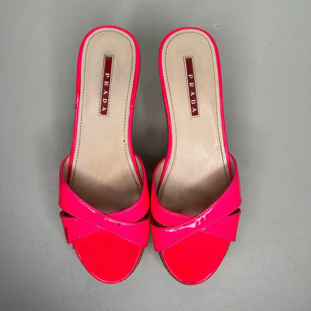 Prada Cork Wedge Platform Sandal Size 36.5 - Picture 9 of 11